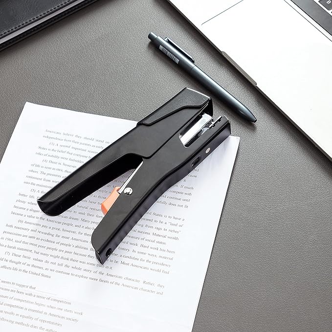 Amazon Basics Effortless Hand Held Plier Stapler, 25 Sheet Capacity,Heavy Duty Staper,Black