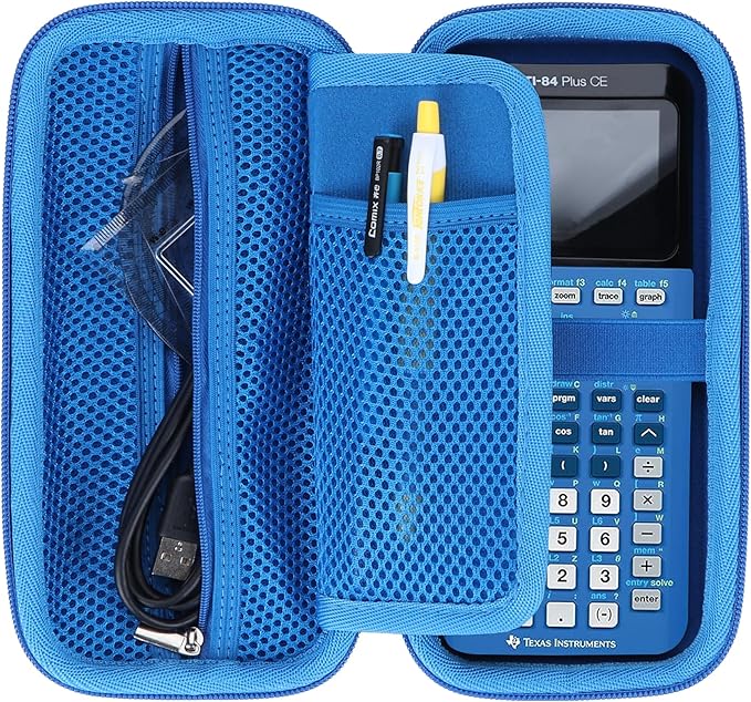 Storage Case Compatible with Texas Ti-84 Plus CE/TI-84 Plus/TI-Nspire CX II CAS/TI-Nspire CX II/TI-83 Plus/TI-89 Titanium/TI-85/TI-86 Calculator (Sky Blue)