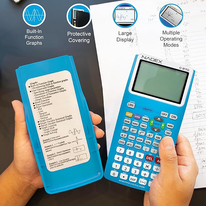 Scientific Calculator with Graph Functions for College and High School Students, Engineering, Advanced Mathematics, Calculus, Algebra, Geometery, Trigonometry, Statistics, Physics, Chemistry, Blue