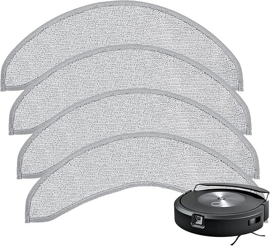 4 Pack Replacement Mop Pads for i-Robot Roomba Combo j7+/ j9+ Accessories, Microfiber Washable Mopping Pad for iRobot Roomba Combo j7+/ j9+ Robot Vacuum and Mop (Not fits for Roomba j7/ j7+/ j9+)
