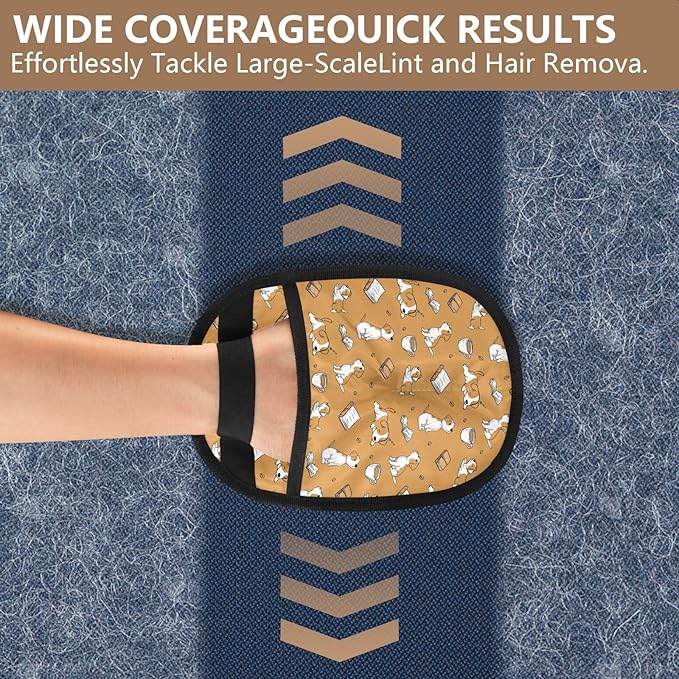 I·D Good Figure Pet Grooming Gloves Reusable Dog & Cat Hair Remover for Furniture, Car Interiors Multi-Surface Deshedding Tool for Carpets, Bedding & Home Cleaning
