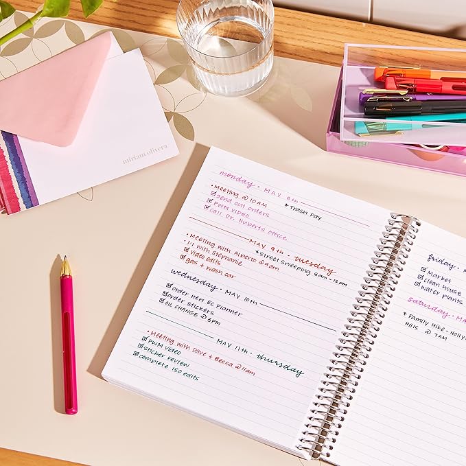 Erin Condren 6-Pack Colorful Gel Pens - Gem Tones -Gel Pen Ink Including Colors Red, Fuchsia, Orange, Purple, Aquamarine, Black and More! Perfect for Coloring and Writing