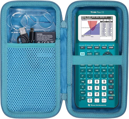 co2CREA Carrying Case for Texas Instruments TI-84 Plus CE Python Enhanced/TI-84/TI-Nspire CX II CAS/TI-Nspire CX II/TI-83 Plus/TI-89 Titanium/TI-85/TI-86 Color Graphing Calculator, Teal Case