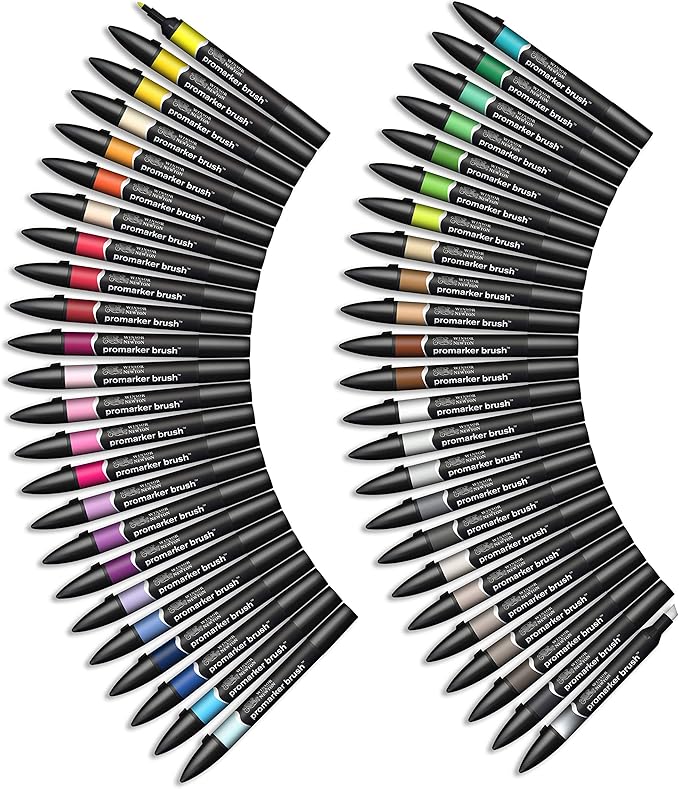 Winsor & Newton ProMarker Brush Set, 48 Count, Essential Collection