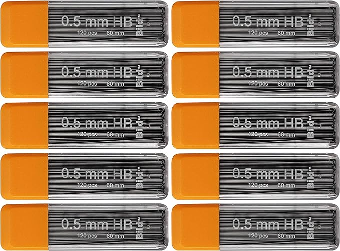 Bild Premium 1200 leads of 0.5mm Mechanical Pencil Lead Refills (HB Mega, 0.5 mm)