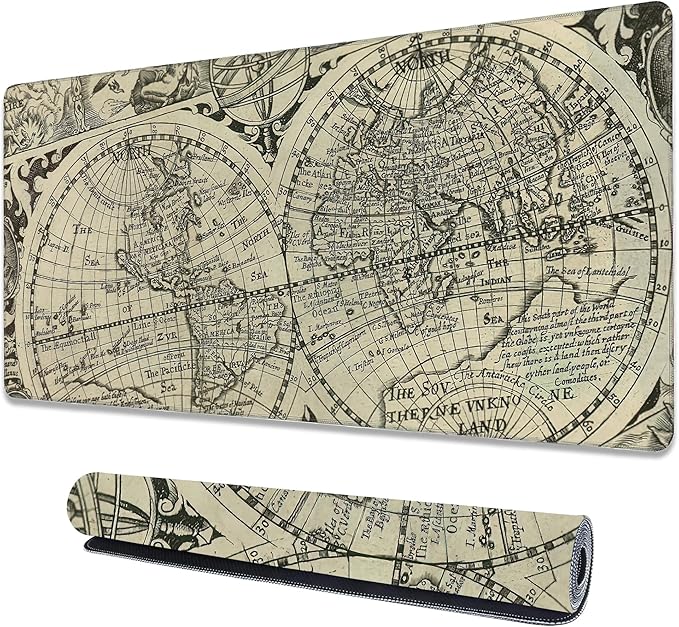 Ancient World Map Extended Large Mouse Pad,Large Gaming Mouse Pad,Extended Big Desk Mat Keyboard Pad,Waterproof Non-Slip Desk Mat for Home Office and Gaming 35.4x15.7 Inch