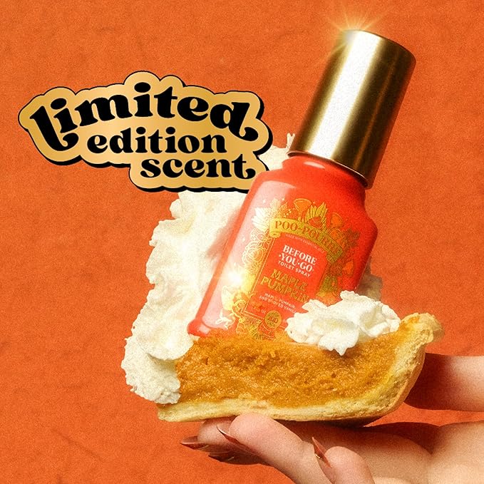 Poo~Pourri Maple Pumpkin 2oz Before-You-Go Toilet Spray - Instantly Trap Bathroom Odor - Plant Based Ingredients & Essential Oils - No synthetic fragrance - Maple, Pumpkin, and Smoked Vanilla Scent