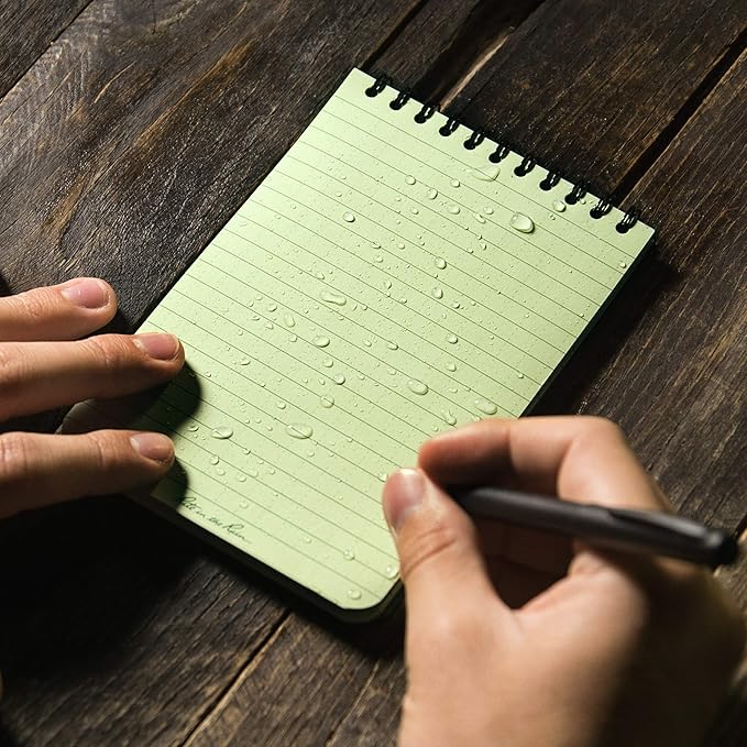 Rite in the Rain Weatherproof Top Spiral Notebook, 4" x 6", Green Cover, Universal Pattern, 6 Pack (No. 946L6)