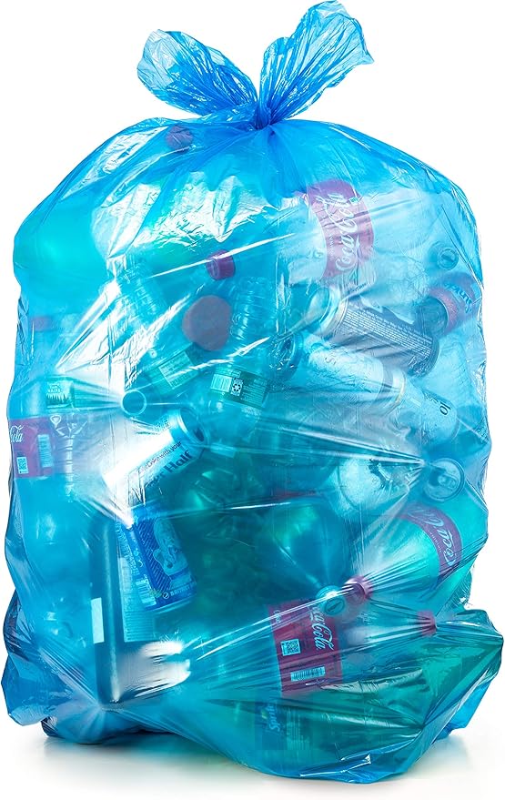 30-33 Gallon Trash Bags Heavy Duty (Value Pack 100 Count w/Ties) Blue Trash Bags 30-33,30, 33 Gallon, 35 Gal Capacity