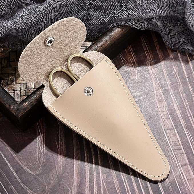 Small Precision Detail Scissors, 4.3in Sharp Pointed Tip Vintage Embroidery Shears W/Sheath for Craft, Sewing, Cross Stitch, Artwork, Thread Cutting