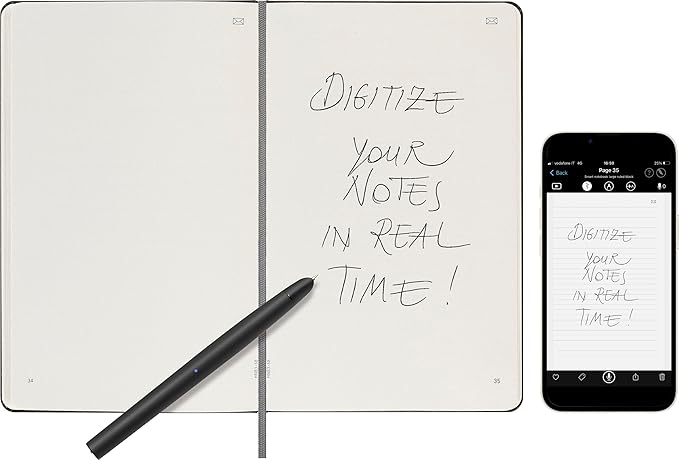 Moleskine Smart Notebook, Large, Plain, Black, Hard Cover (5 x 8.25)