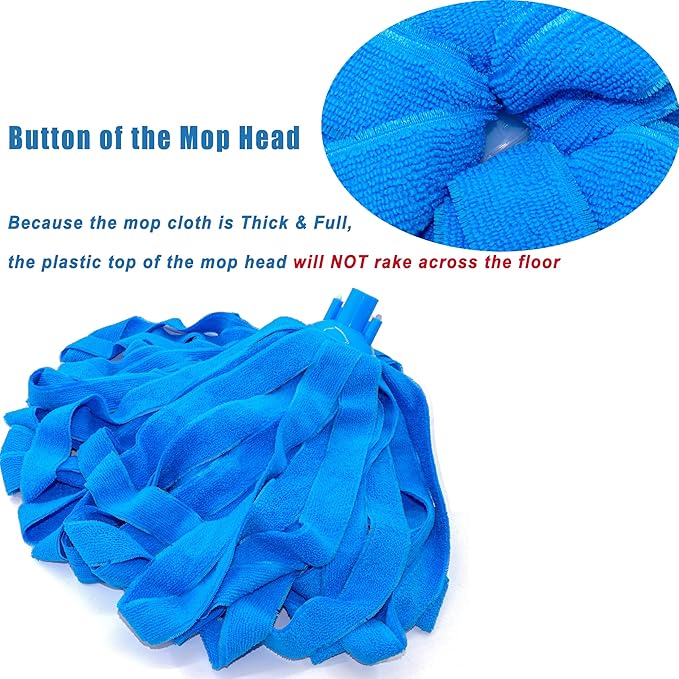 Microfiber Cloth String Mop Head Refill, Loop End Screw On Mop Head Compatible with All Standard US Threading Pole (Acme 3/4 inch Thread) – (3)