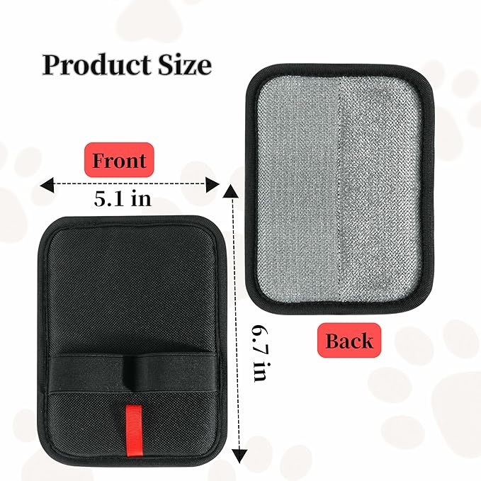 Tikaiui Pet Hair Remover,Static Electricity Grooming Mitt Tool,Machine-Washable for Dog Cat Hair Effortless Lint & Fur Remover for Couch,Carpet,Furniture & Car Seat（2PCS ）