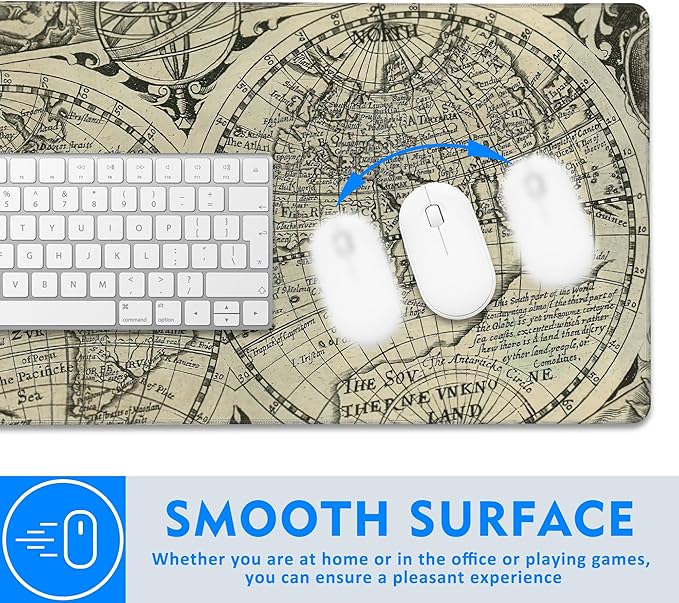 Ancient World Map Extended Large Mouse Pad,Large Gaming Mouse Pad,Extended Big Desk Mat Keyboard Pad,Waterproof Non-Slip Desk Mat for Home Office and Gaming 35.4x15.7 Inch