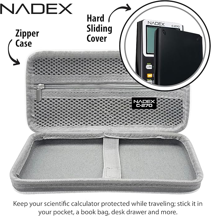 Scientific Calculator with Graphing, Includes Carrying Case, for College and High School Students, Calculus, Algebra, Geometry, Trigonometry, Statistics, Physics, Chemistry, White