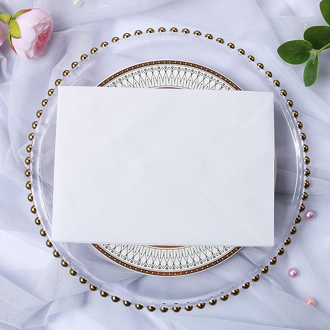 PONATIA 50 PCS/Pack A7 Vellum Envelopes, 5.35 x 7.5'' Vellum Envelopes, Perfect For 5 x 7'' Weddings Invitation Cards, Graduation Invite, Acrylic Invitations, Photos