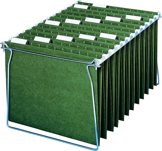 Smead Hanging File Folder, 1/5-Cut Adjustable Tab, Letter Size, Standard Green, Hanging Folders for Filing Cabinets, File Organizer Folder, 25 Per Box (64055)