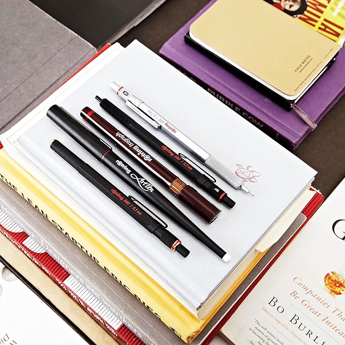 rOtring 600 Full-Metal Body 0.7mm Mechanical Pencil, Black, for Precise Ruler-Based Drawing