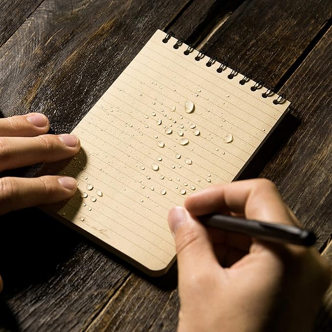 Rite in the Rain Weatherproof Top Spiral Notebook, 4" x 6", Tan Cover, Universal Pattern (No. 946T)