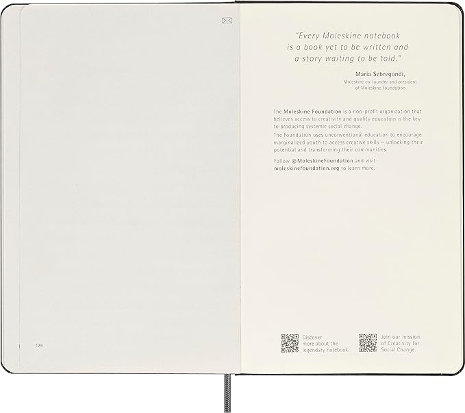 Moleskine Smart Notebook, Large, Plain, Black, Hard Cover (5 x 8.25)