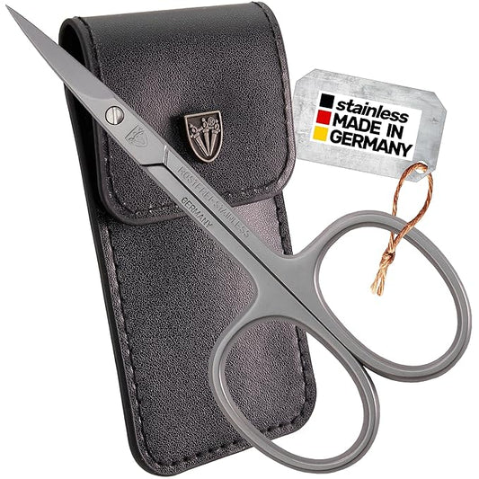 3 Swords Germany - brand quality STAINLESS STEEL INOX CURVED CUTICLE SCISSORS (1 PIECE) with case for manicure pedicure - nail care by 3 Swords - Made in Germany