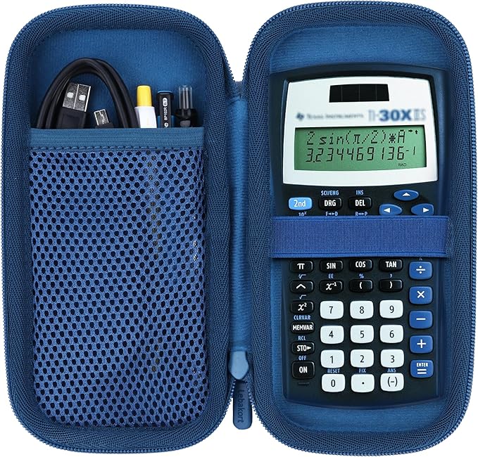Hard Carry Case Compatible with Texas Instruments TI-30XIIS TI-30XS TI-30Xa TI-36X Pro Scientific Calculator (Blue Case Only)