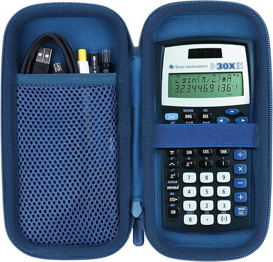 Hard Carry Case Compatible with Texas Instruments TI-30XIIS TI-30XS TI-30Xa TI-36X Pro Scientific Calculator (Blue Case Only)