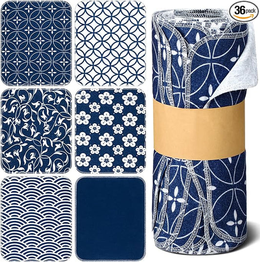 36 Pack Reusable Cleaning Cloths Washable Cotton Kitchen Towels for Home