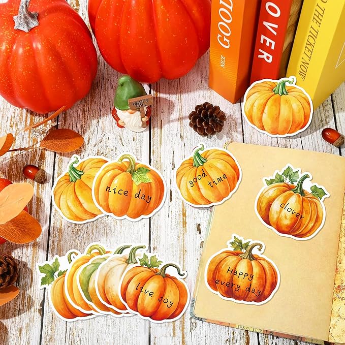 240 Pcs Pumpkin Sticky Notes 12 Designs Pumpkin Notebook Colored Sticky Notes Pads Pumpkins Sticky Note Self Stick Notes Memo Pads for School Office