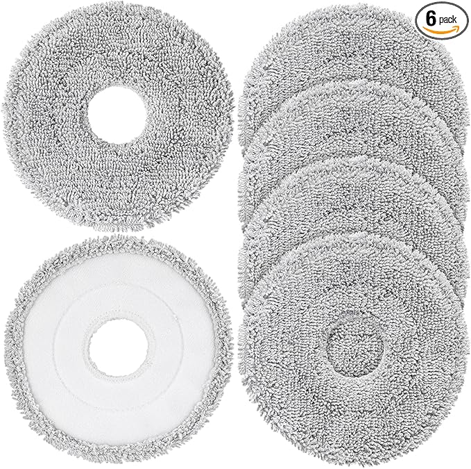 6-Pack Mop Pads for Dreame L40 Ultra/X40 Ultra/X50 Ultra/L50 Ultra/L10S Ultra/ L10s Pro Ultra Heat/L10S Ultra Gen2/L40S Ultra/X30 Ultra/L10 Ultra Robot Vacuum, Washable Microfiber Replacement Pads