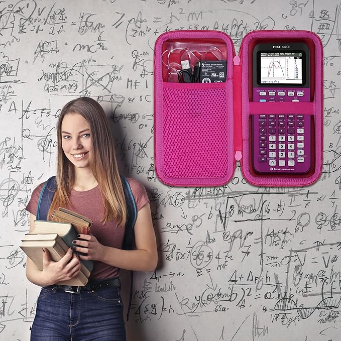 co2CREA Carrying Case for Texas Instruments TI-84 Plus CE Python Enhanced/TI-84/TI-Nspire CX II CAS/TI-Nspire CX II/TI-83 Plus/TI-89 Titanium/TI-85/TI-86 Color Graphing Calculator, Plum Case