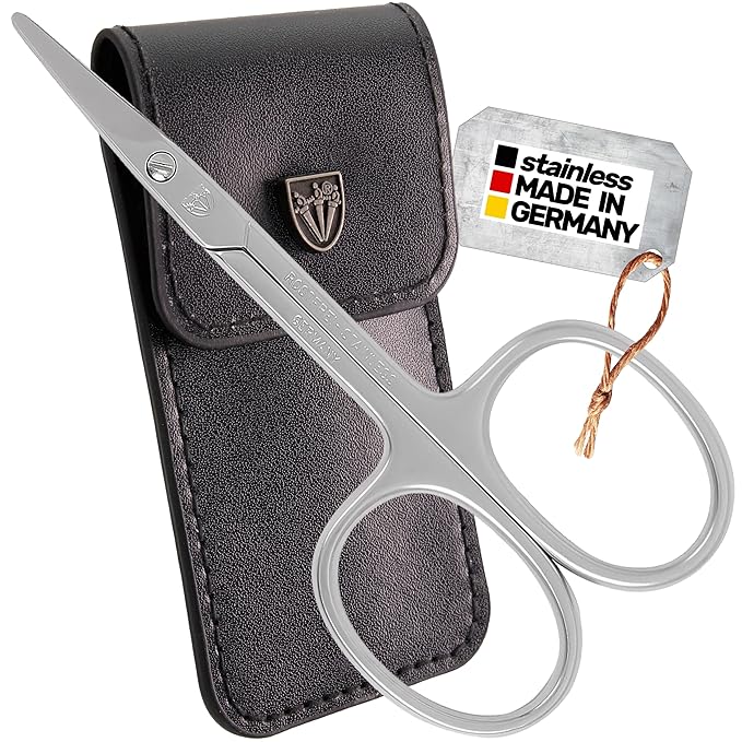 3 Swords Germany - brand quality STAINLESS STEEL CURVED CUTICLE SCISSORS (1 PIECE) with round tips for DIABETICS - manicure pedicure - nail care by 3 Swords - Made in Germany