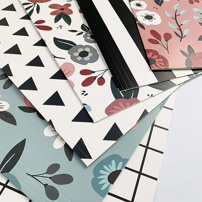 Cute File Folders, Set of 12 3-Tab Letter Size Decorative File Folders Boho Manilla 8.5 x 11 – Pretty Designer Home Office School Supplies (Tranquility)