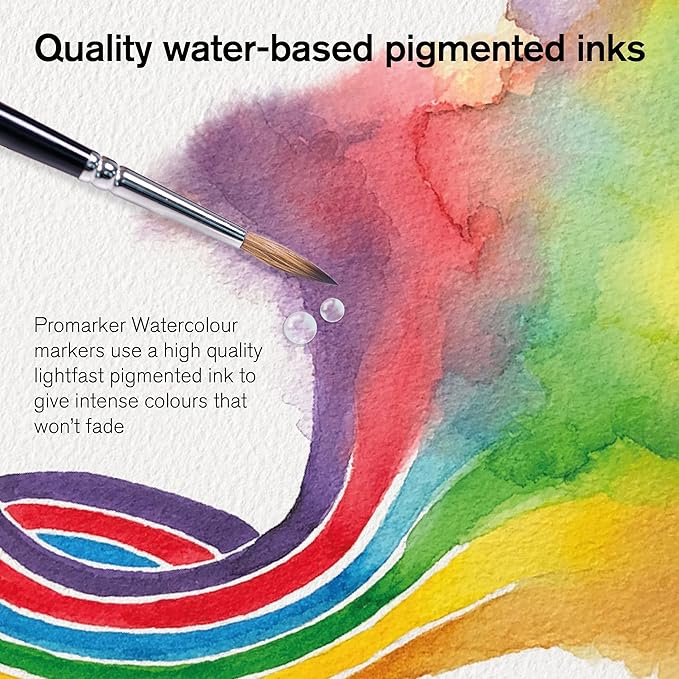 Winsor & Newton ProMarker Watercolor Marker Set, 12 Count, Basic Tones