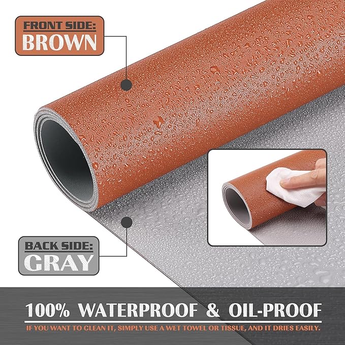 K KNODEL Large Office Leather Desk Mat, Mouse and Keyboard Pad, Computer and Laptop Mat, Desktop Protector and Cover, Writing Pad and Blotter (47.2"x23.6", Brown)