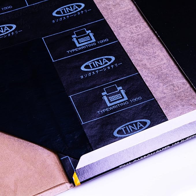 TINA Single Side Black Carbon Copy Paper For Typing And Writing Box of 100 Sheets F4 Size (8.25" X 13")