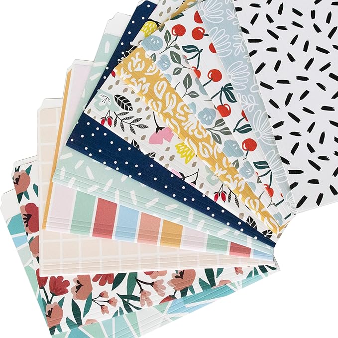 Cute File Folders, Set of 24 3-Tab Letter Size Decorative File Folders Boho Manilla 8.5 x 11 – Pretty Designer Home Office School Supplies (Sublime)
