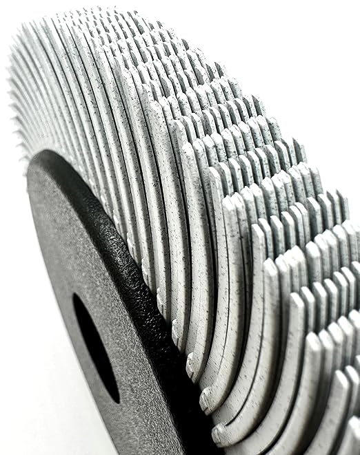 Radial Bristle Brush, 6 in x 1/2 in x 1 in 120 Grit (White) with Adapter, Type C Curved Bristle (Pack of 1)