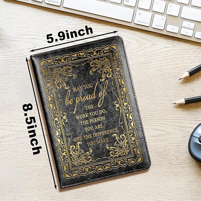 LBWCER A5 Black Journal,Notebooks for Work,May you be proud of the work you do, Journal for Men,Social Worker Notebook Gift Thank You Gift Travel Journal (May black)