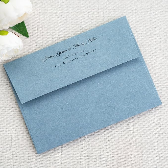 PONATIA 50 Pieces 5x7 Envelopes, Dusty Blue A7 Envelopes Self Seal for Weddings, Invitation Cards, Photos, Postcards, Greeting Cards Mailing, Baby Shower, Graduation, Christmas Gift Cards