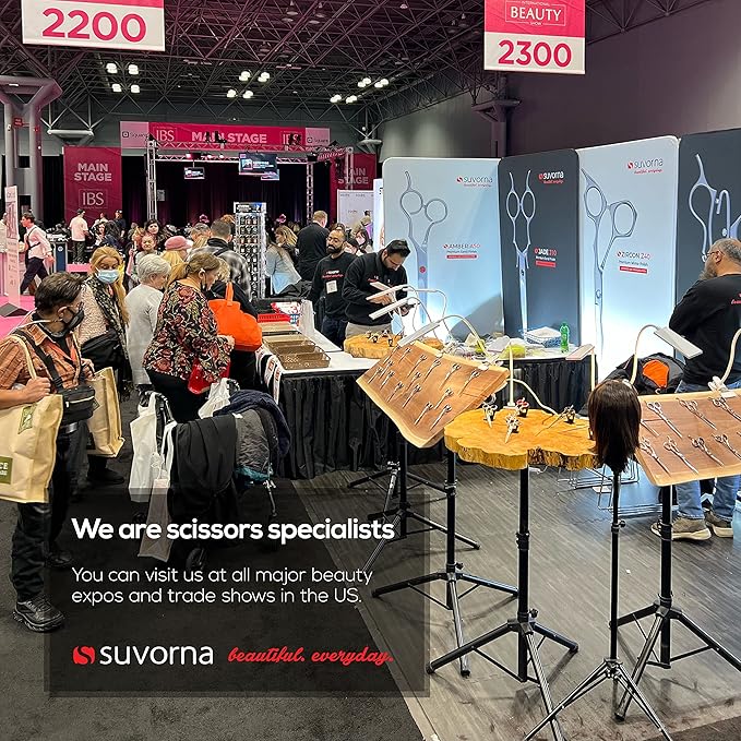 Suvorna Beard & Mustache Scissors for Men - 5" Grooming Scissors for Trimming, Cutting, and Shaping Facial Hair - Japanese Steel Hair Cutting Scissors for Barbers, Professionals & Home Use