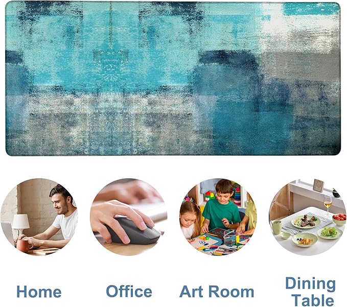 Large Mouse Pad Creative Mosaic Gaming Desk Pad Computer Keyboard Non-Slip Waterproof Mouse Mat with Rubber Base and Stitched Edges Entertainment Office Writing Desk Mat 35.4 x 15.7 Inches