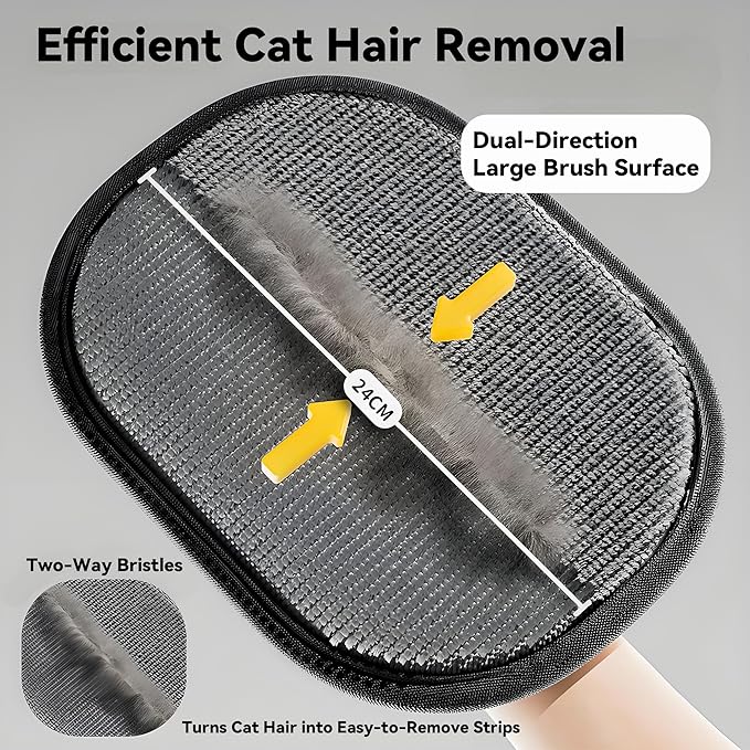 TIKITAKA FTG Pet Hair Removal Glove, 2025 New Upgrade Efficient Pet Grooming, Electrostatic Glove for Cats and Dogs, Reusable Pet Hair Remover Glove (2)