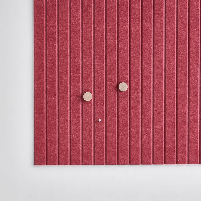 Large Cork Boards for Walls Black Felt Alternative - Slat Wall Paneling, Bulletin Board Tiles for Home Decor, Push Pin Corkboard Organizer for Office or Classroom-12-Pack Panel Kit (Burgundy)