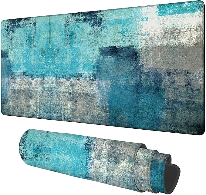 Large Mouse Pad Creative Mosaic Gaming Desk Pad Computer Keyboard Non-Slip Waterproof Mouse Mat with Rubber Base and Stitched Edges Entertainment Office Writing Desk Mat 35.4 x 15.7 Inches