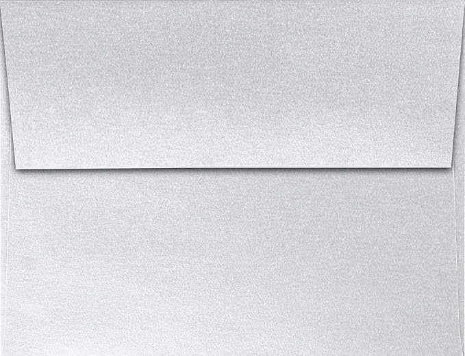 LUXPaper A2 Invitation Envelopes | Peel & Press | 4 3/8" x 5 3/4" | Silver Metallic | 80lb. Text | 50 Qty