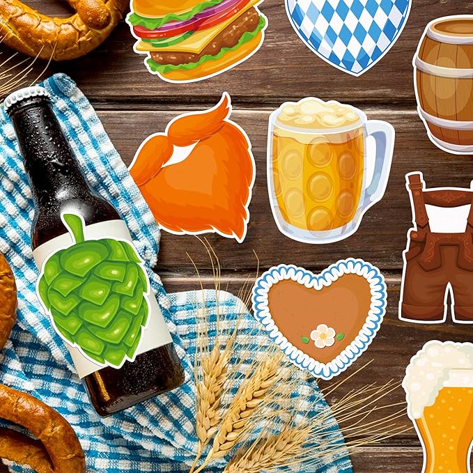 240 Pcs Oktoberfest Sticky Notes 12 Designs Oktoberfest Notebook Colored Sticky Notes Pads Oktoberfest Sticky Note Self Stick Notes Memo Pads for School Office