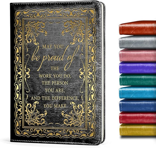 LBWCER A5 Black Journal,Notebooks for Work,May you be proud of the work you do, Journal for Men,Social Worker Notebook Gift Thank You Gift Travel Journal (May black)