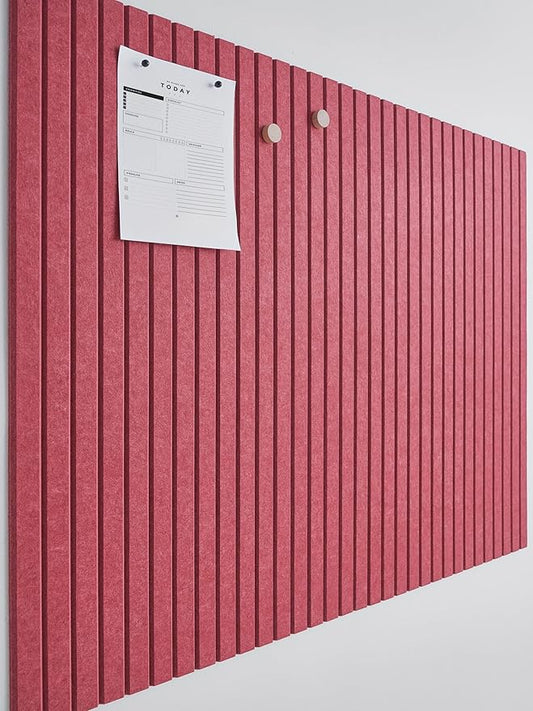 Large Cork Boards for Walls Black Felt Alternative - Slat Wall Paneling, Bulletin Board Tiles for Home Decor, Push Pin Corkboard Organizer for Office or Classroom-12-Pack Panel Kit (Burgundy)
