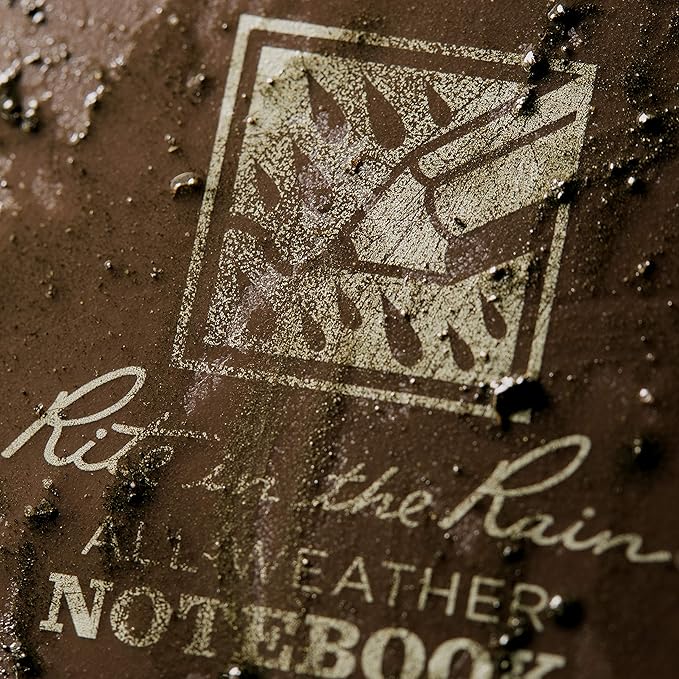 Rite in the Rain Weatherproof Notebook, 4" x 6" Universal Page Pattern Weatherproof Notepad, Brown Cover (No. 446)